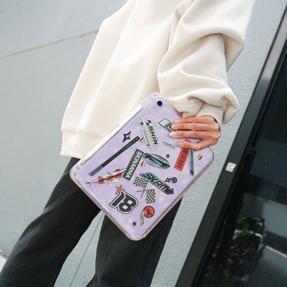 Skinarma iPad 11.Nesil 2025 Kılıf Kalemlikli Arkası Şeffaf Standlı Magnetik Zeta Kılıf