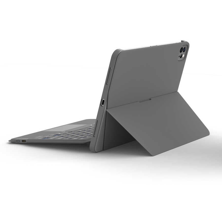 Wiwu Combo iPad Air 10.9 2020 (4.Nesil) Led Işıklı Magnetik Standlı Klavyeli Tablet Kılıfı