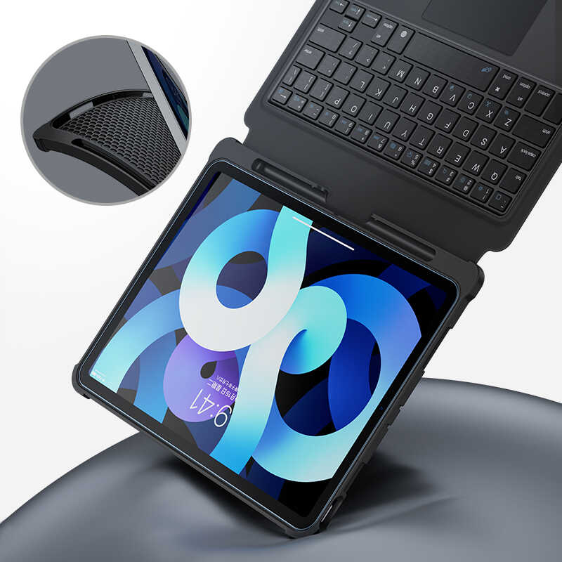 Benks iPad Air 10.9 2022 (5.Nesil) Multifunctional Kablosuz Klavyeli Tablet Kılıfı