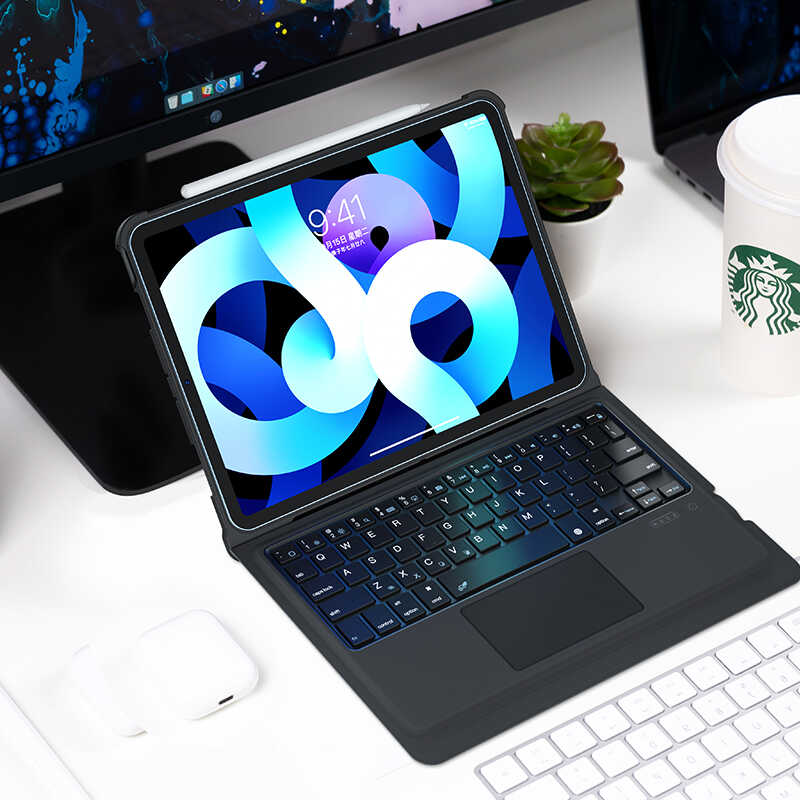Benks iPad Air 10.9 2022 (5.Nesil) Multifunctional Kablosuz Klavyeli Tablet Kılıfı
