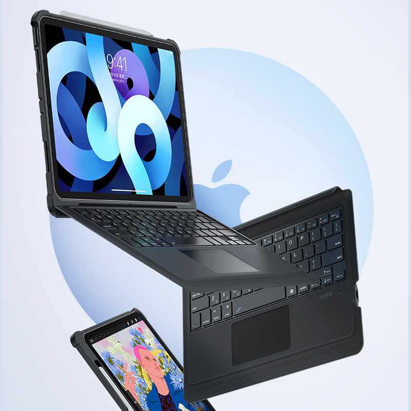 Benks iPad Air 10.9 2022 (5.Nesil) Multifunctional Kablosuz Klavyeli Tablet Kılıfı