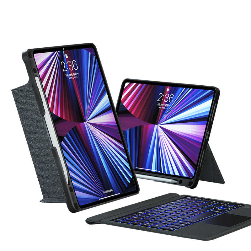 Wiwu Mag Touch iPad Air 10.9 2022 (5.Nesil) Klavyeli Standlı Tablet Kılıfı - 1