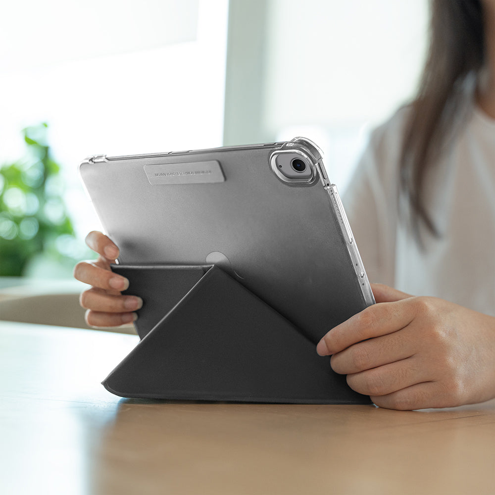 Raptic Clear Folio iPad Air 11 M2 2024 Airbagli Şeffaf Kılıflı Katlanabilir Standlı Kılıf