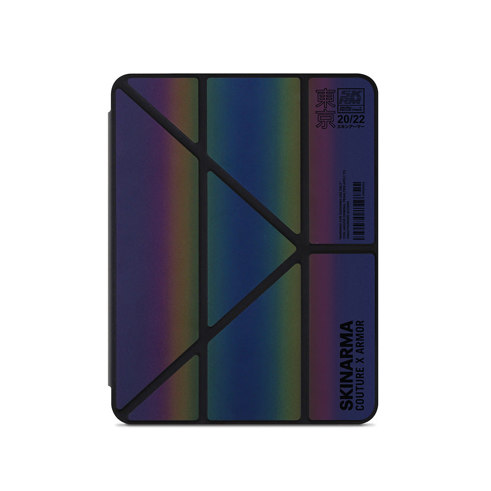 SkinArma iPad Air 11 2025 M3 Holografik Tasarımlı Arkası Şeffaf Çıkarılabilir Magnetik Kira Kobai Kılıf