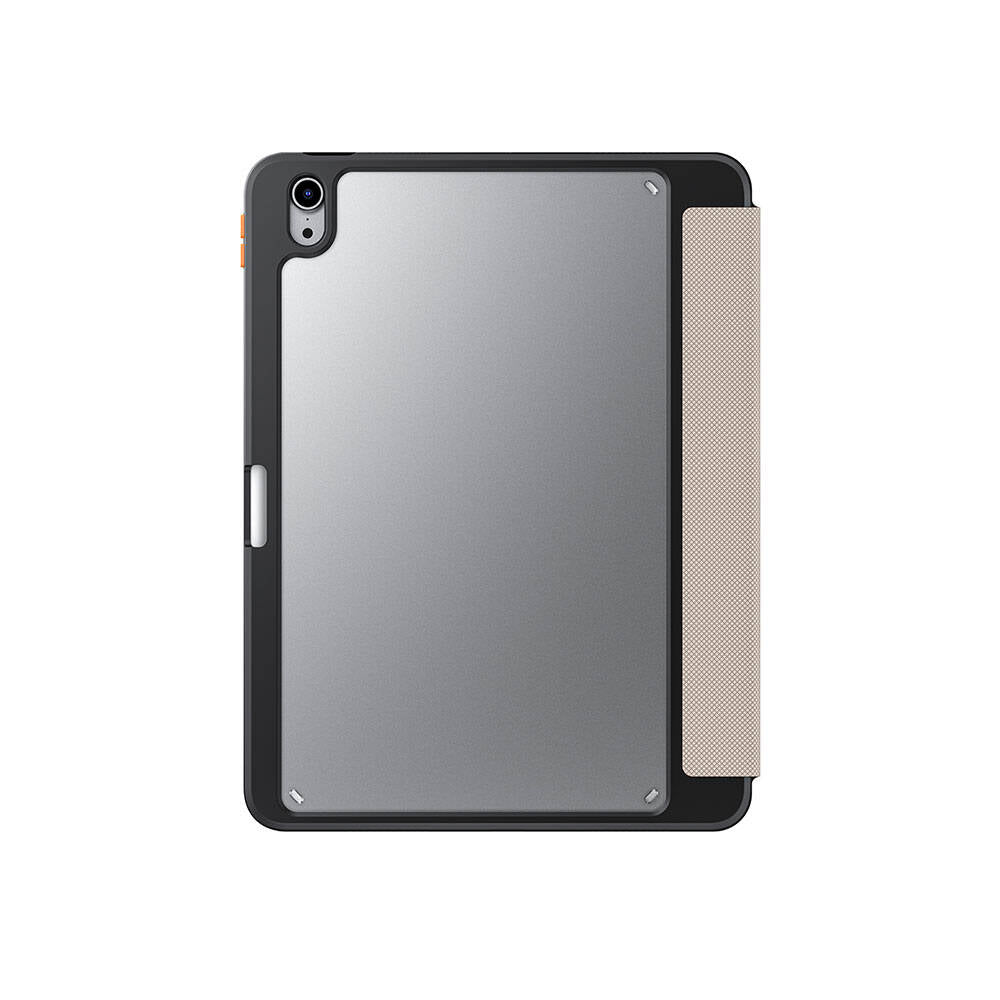 SkinArma iPad Air 11 2025 M3 Kabartma Baskı Tasarımlı 360 Tam Koruma Arkası Şeffaf Standlı Gamma Kılıf