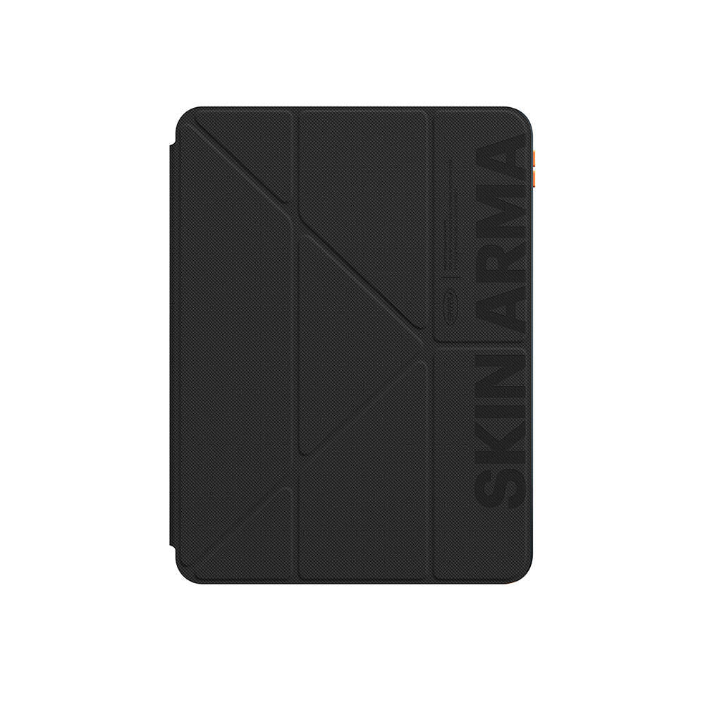 SkinArma iPad Air 11 2025 M3 Kabartma Baskı Tasarımlı 360 Tam Koruma Arkası Şeffaf Standlı Gamma Kılıf