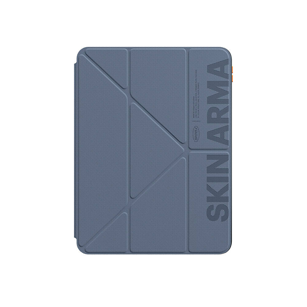 SkinArma iPad Air 11 2025 M3 Kabartma Baskı Tasarımlı 360 Tam Koruma Arkası Şeffaf Standlı Gamma Kılıf