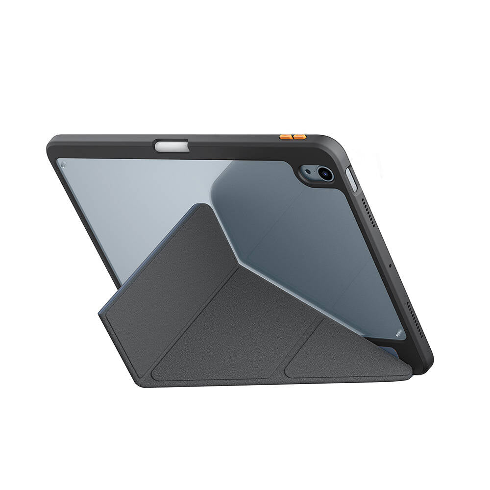 SkinArma iPad Air 11 2025 M3 Kabartma Baskı Tasarımlı 360 Tam Koruma Arkası Şeffaf Standlı Gamma Kılıf