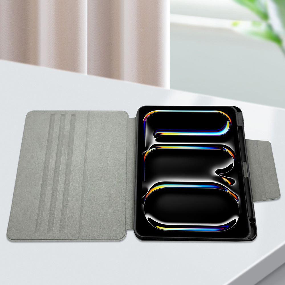 Raptic Spin Detachable Folio iPad Air 11 2025 M3 PU Ayrılabilir Kalem Bölmeli Standlı Kılıf
