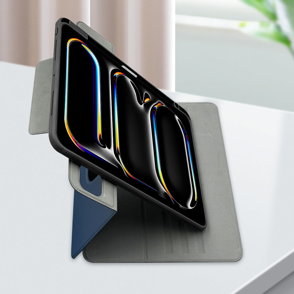 Raptic Spin Detachable Folio iPad Air 11 2025 M3 PU Ayrılabilir Kalem Bölmeli Standlı Kılıf