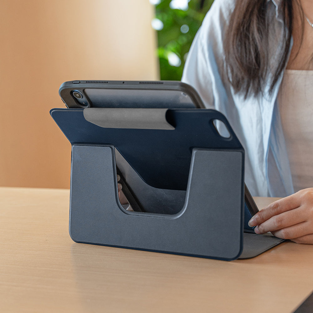 Raptic Spin Detachable Folio iPad Air 11 2025 M3 PU Ayrılabilir Kalem Bölmeli Standlı Kılıf