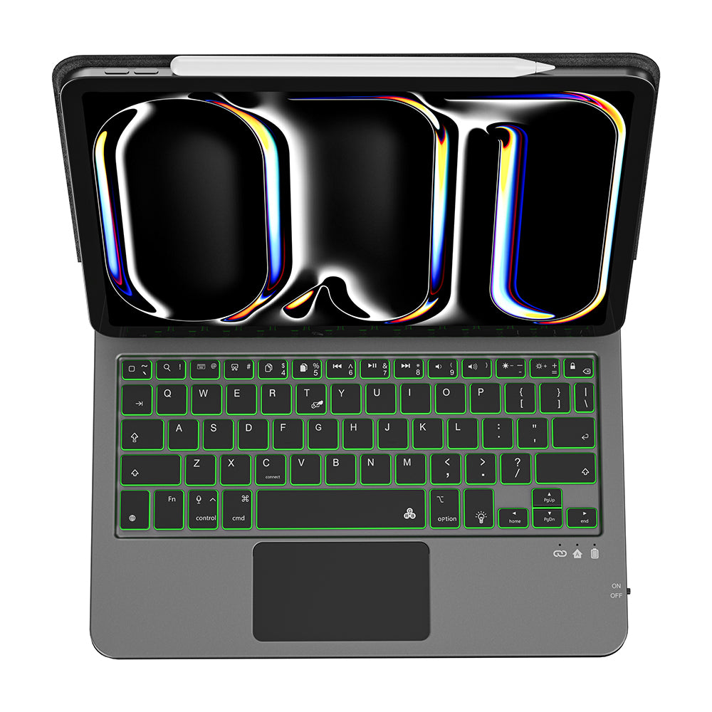 Wiwu MK-003 iPad Air 11 2025 M3 Gizli Kalem Bölmeli Klavyeli Standlı Kılıf