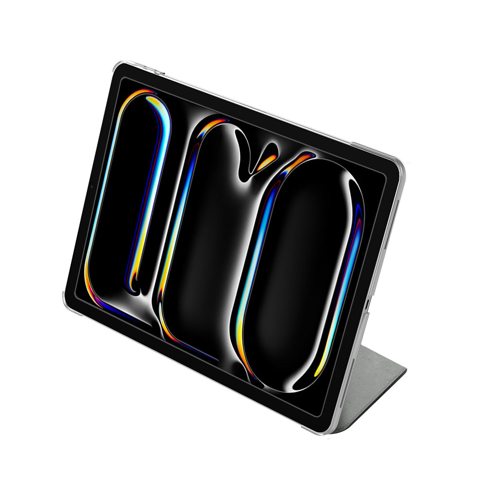 Raptic Clear Folio iPad Air 13 2025 M3 Airbagli Şeffaf Kılıflı Katlanabilir Standlı Kılıf