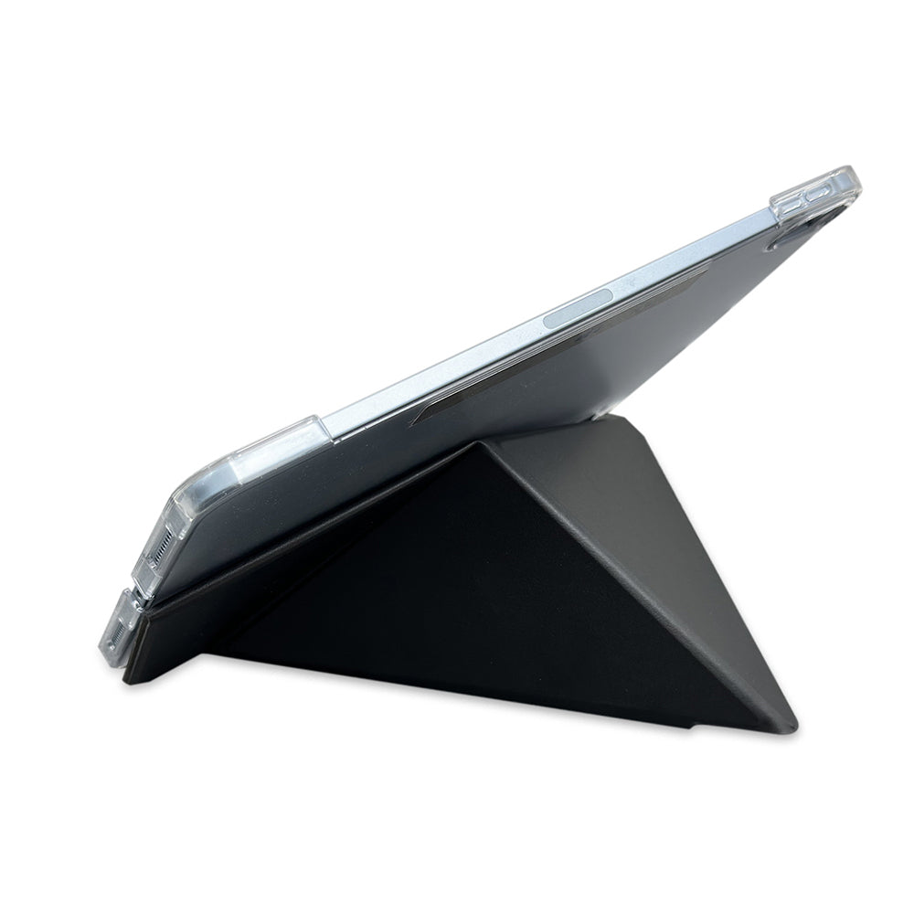 Raptic Clear Folio iPad Air 13 2025 M3 Airbagli Şeffaf Kılıflı Katlanabilir Standlı Kılıf