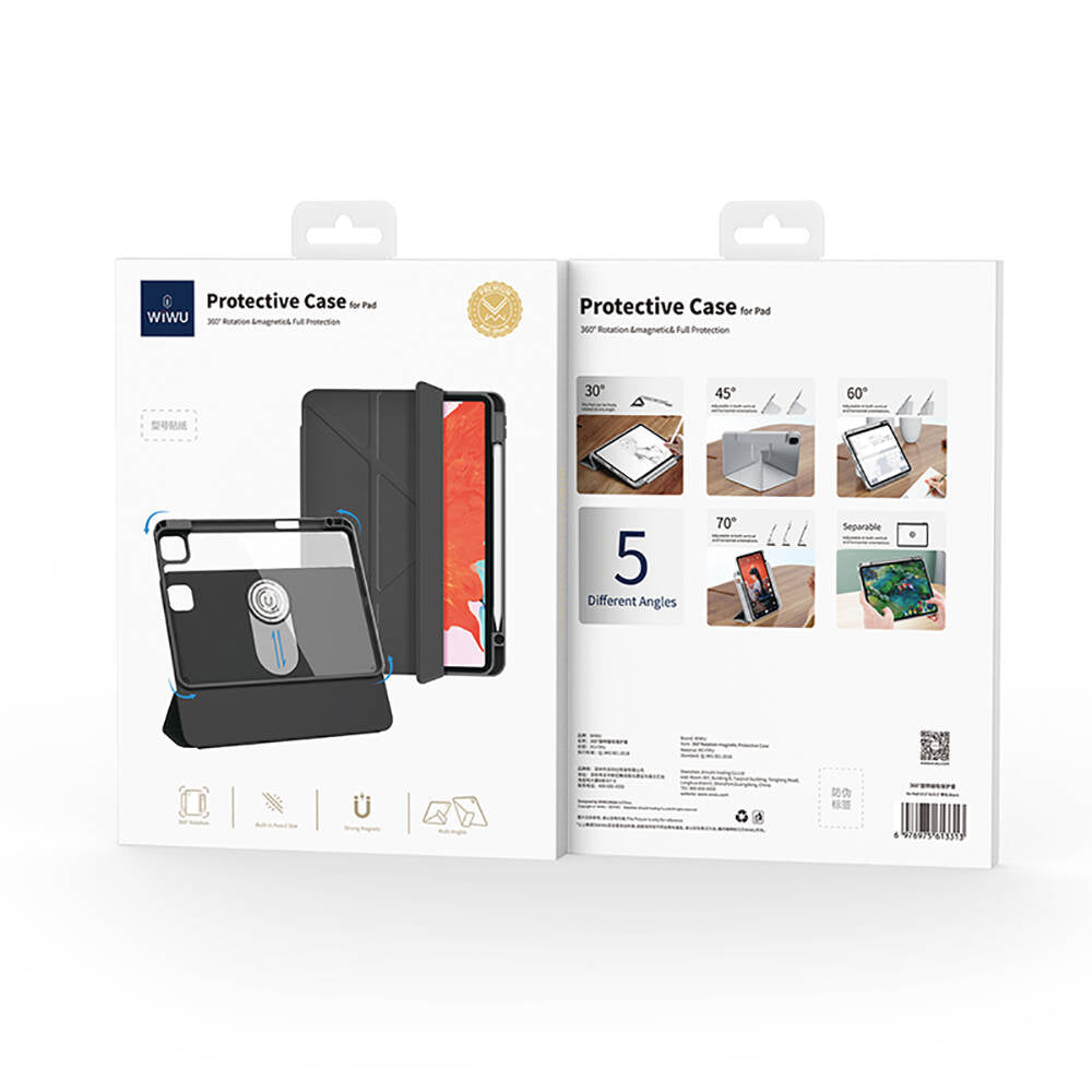 Wiwu iPad Air 13 2025 M3 360° Dönebilen Standlı Magnetik Koruyucu Tablet Kılıfı
