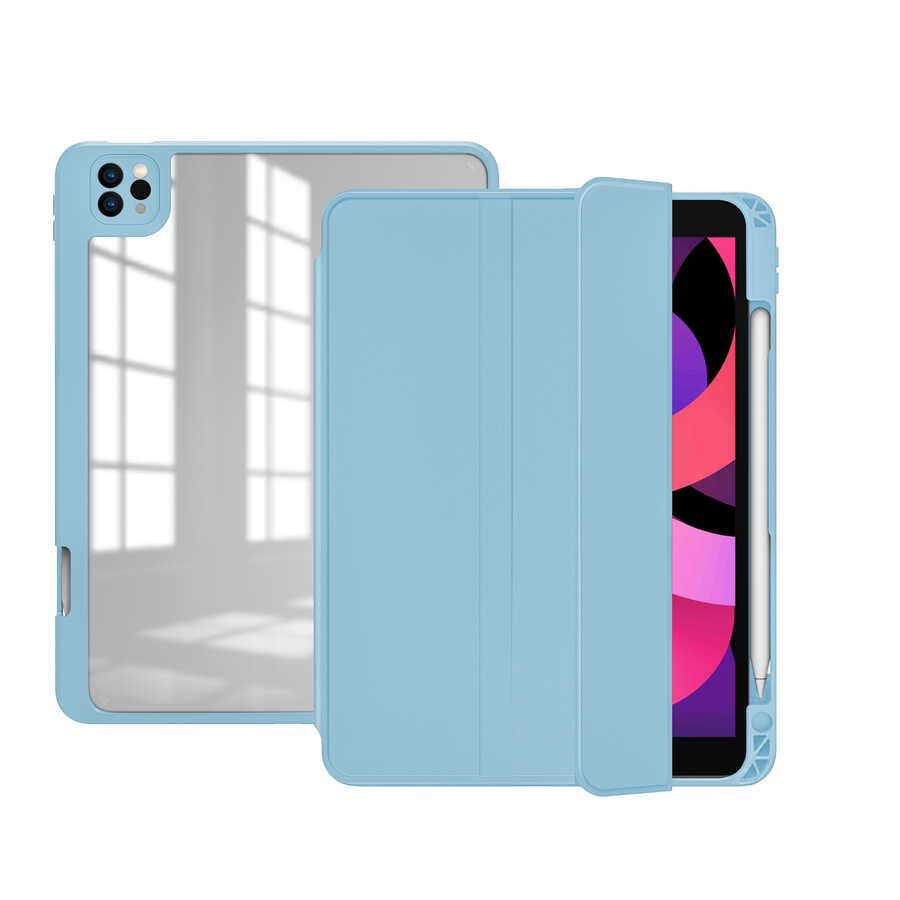 Cepax Nort iPad Pro 11 2020 (2.Nesil) Arkası Şeffaf Standlı Tablet Kılıfı