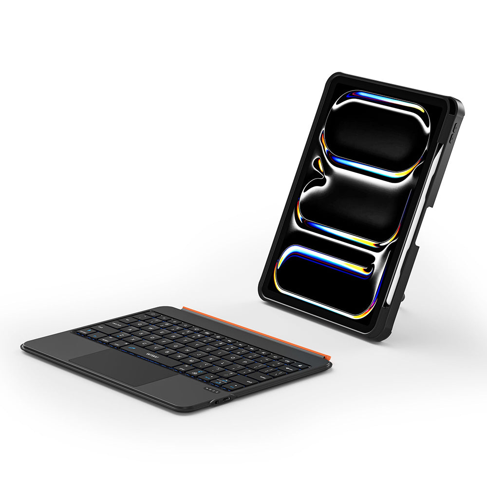 Wiwu MK-007 Combo Pro iPad Pro 11 2025 M5 Kalem Bölmeli Klavyeli Standlı Tablet Kılıfı