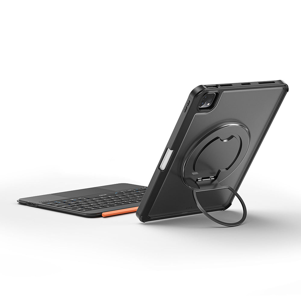 Wiwu MK-007 Combo Pro iPad Pro 11 2025 M5 Kalem Bölmeli Klavyeli Standlı Tablet Kılıfı