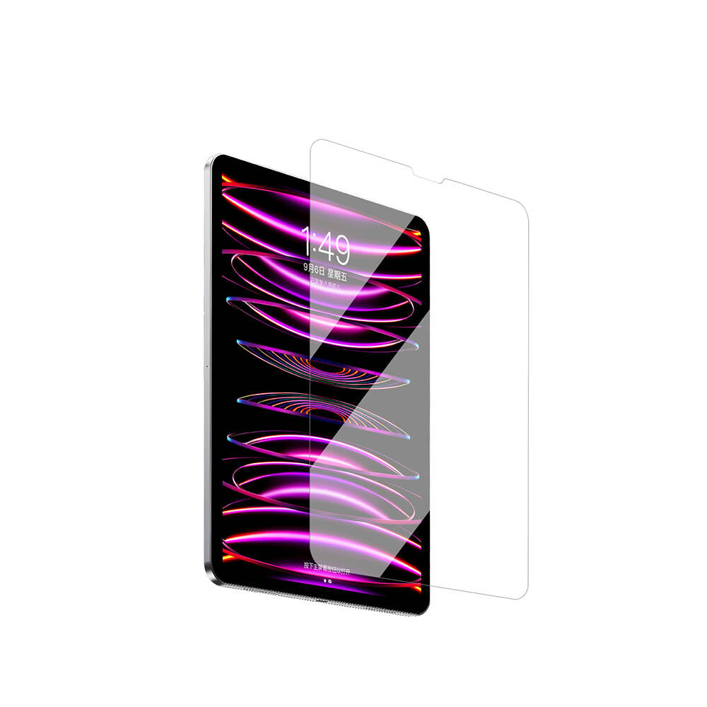 Wiwu Wi-GQ002 iVista iPad Pro 12.9 2018 (3.Nesil) 5 Katmanlı Temperli Cam Ekran Koruyucu + Kolay Uygulama Aparatı