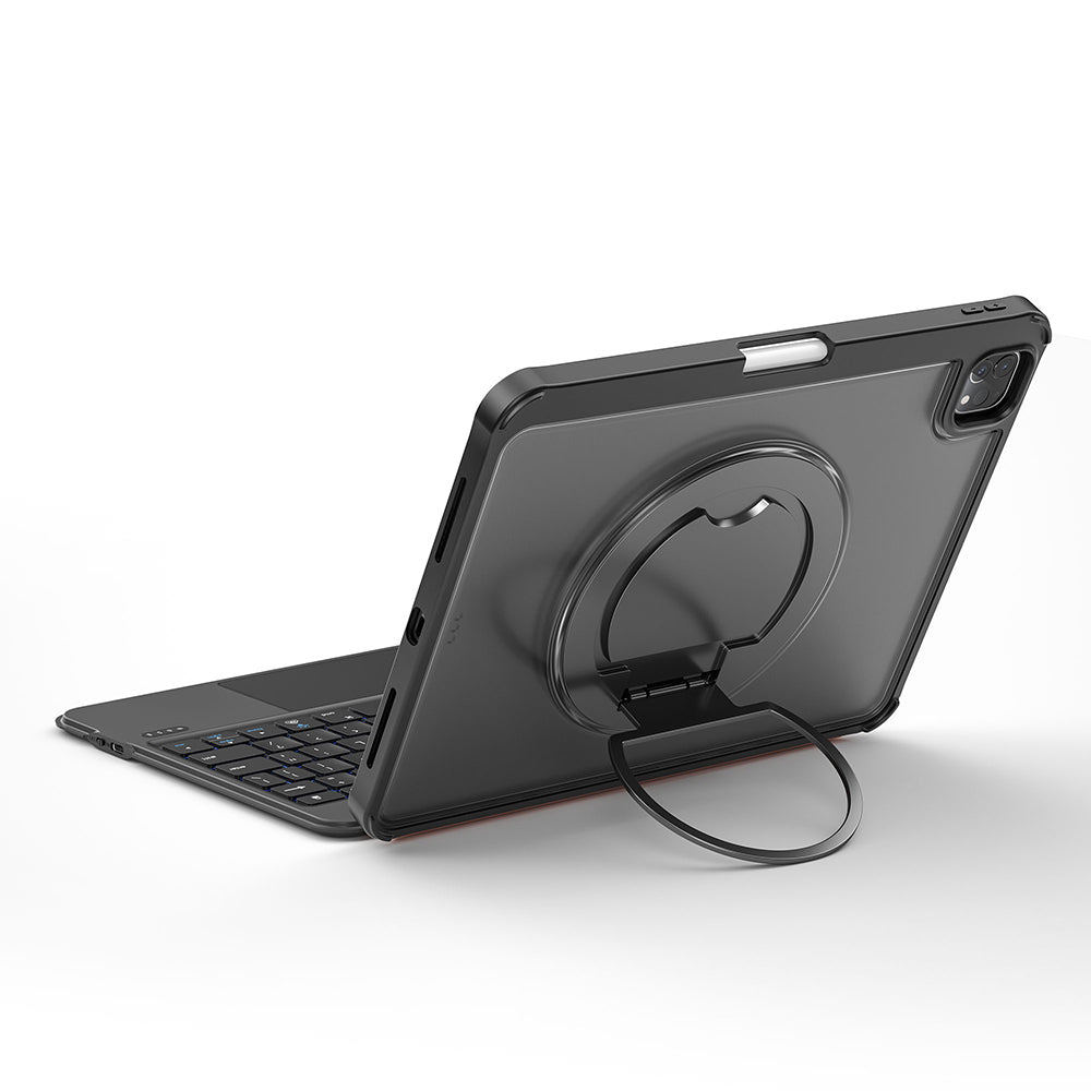 Wiwu MK-007 Combo Pro iPad Pro 12.9 2020 (4.Nesil) Kalem Bölmeli Klavyeli Standlı Kılıf