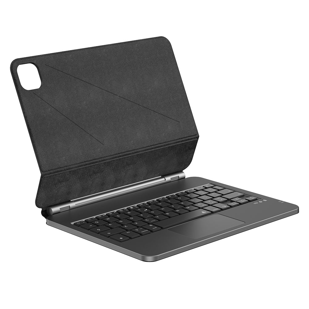 Wiwu MK-003 iPad Pro 12.9 2021 (5.Nesil) Gizli Kalem Bölmeli Klavyeli Standlı Kılıf
