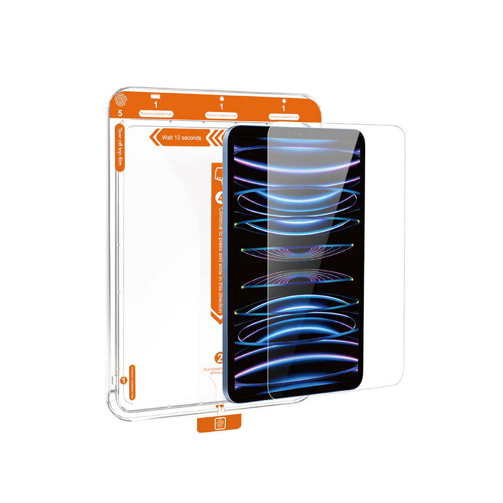 Wiwu Wi-GQ002 iVista iPad Pro 12.9 2022 M2 5 Katmanlı Temperli Cam Ekran Koruyucu + Kolay Uygulama Aparatı