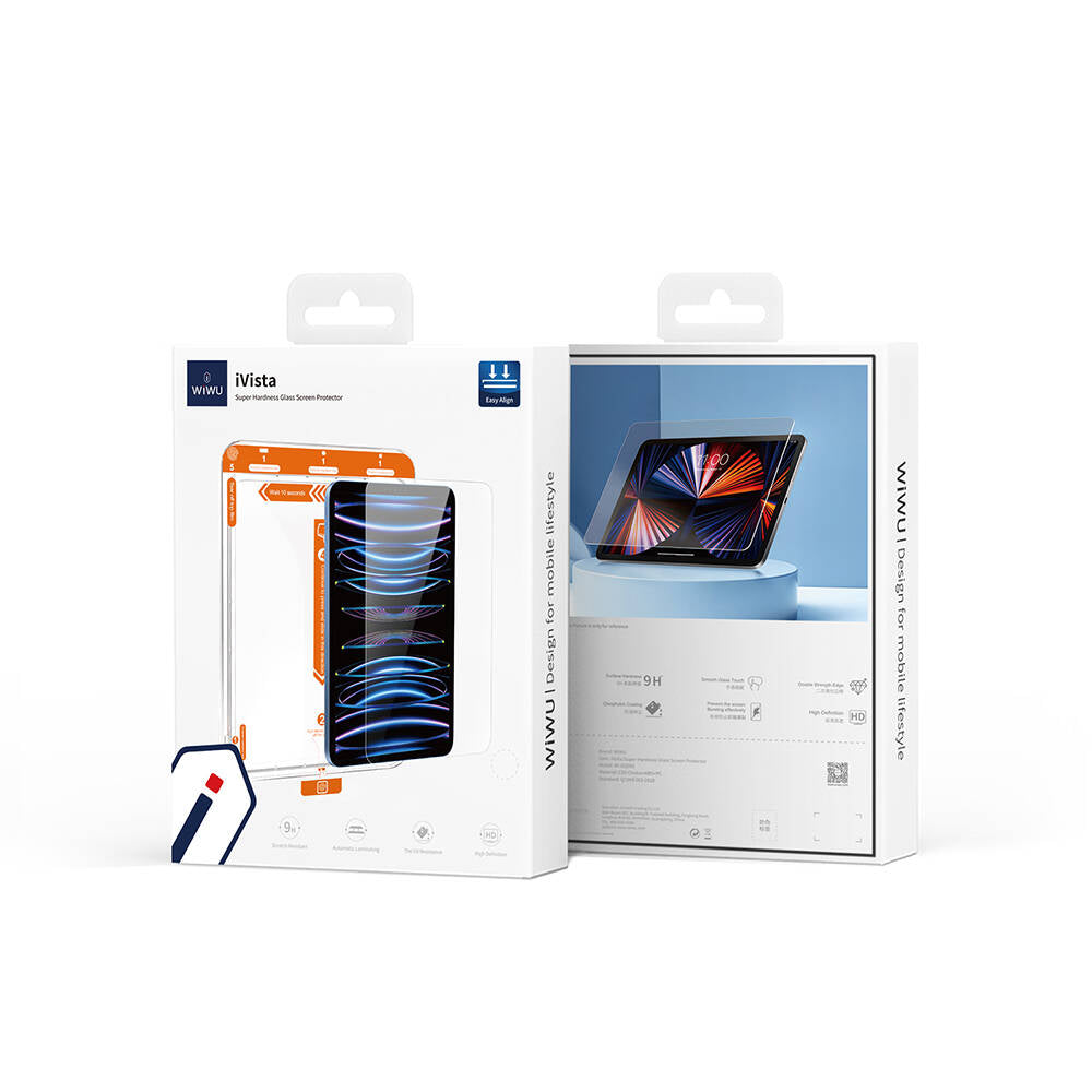 Wiwu Wi-GQ002 iVista iPad Pro 12.9 2022 M2 5 Katmanlı Temperli Cam Ekran Koruyucu + Kolay Uygulama Aparatı