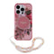 Guess iPhone 16 Pro Max Orjinal Lisanslı Magsafe IML Baskılı Çiçek İnci Bileklikli Telefon Kılıfı