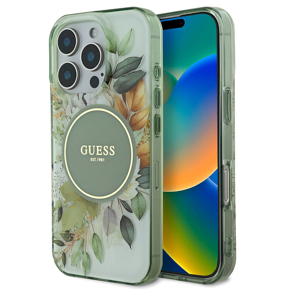 Guess iPhone 16 Pro Max Orjinal Lisanslı Magsafe Flower Tonal Circle Telefon Kılıfı-1