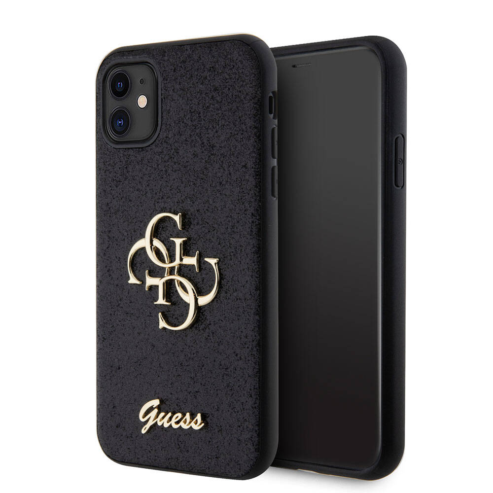 Guess iPhone 11 Kılıf Orjinal Lisanslı 4G Büyük Metal Logolu Glitter Telefon Kılıfı - 1