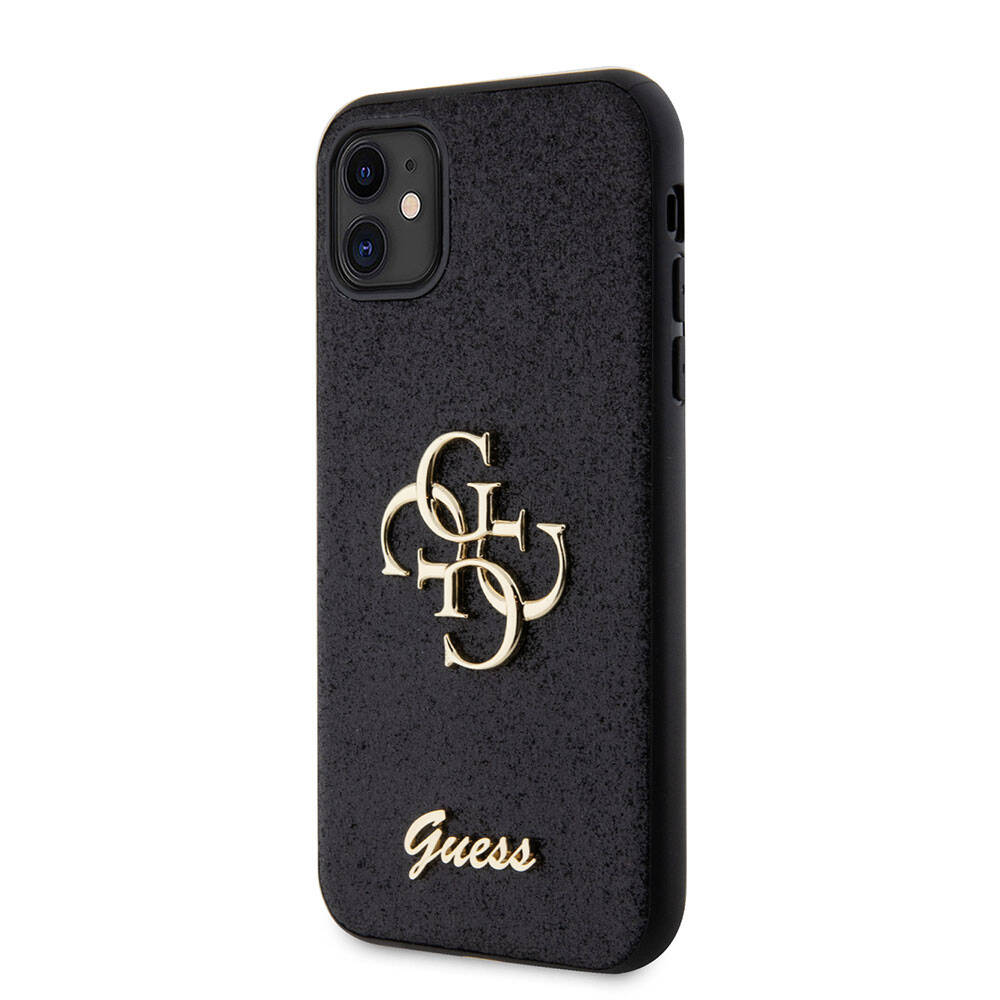 Guess iPhone 11 Kılıf Orjinal Lisanslı 4G Büyük Metal Logolu Glitter Telefon Kılıfı