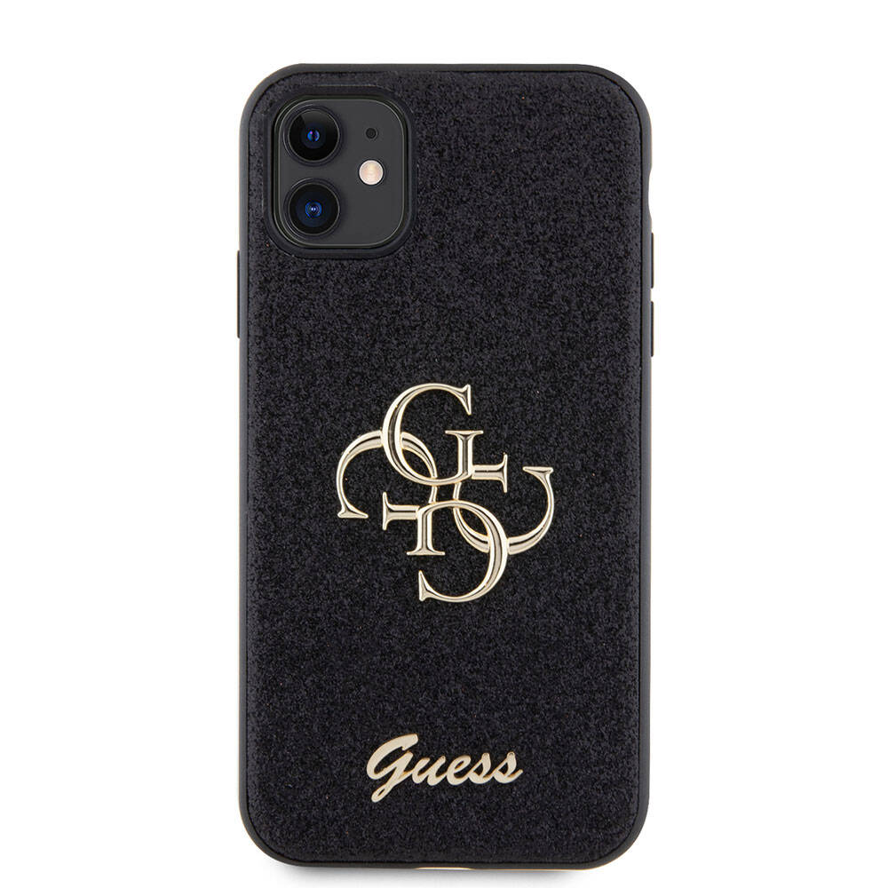 Guess iPhone 11 Kılıf Orjinal Lisanslı 4G Büyük Metal Logolu Glitter Telefon Kılıfı