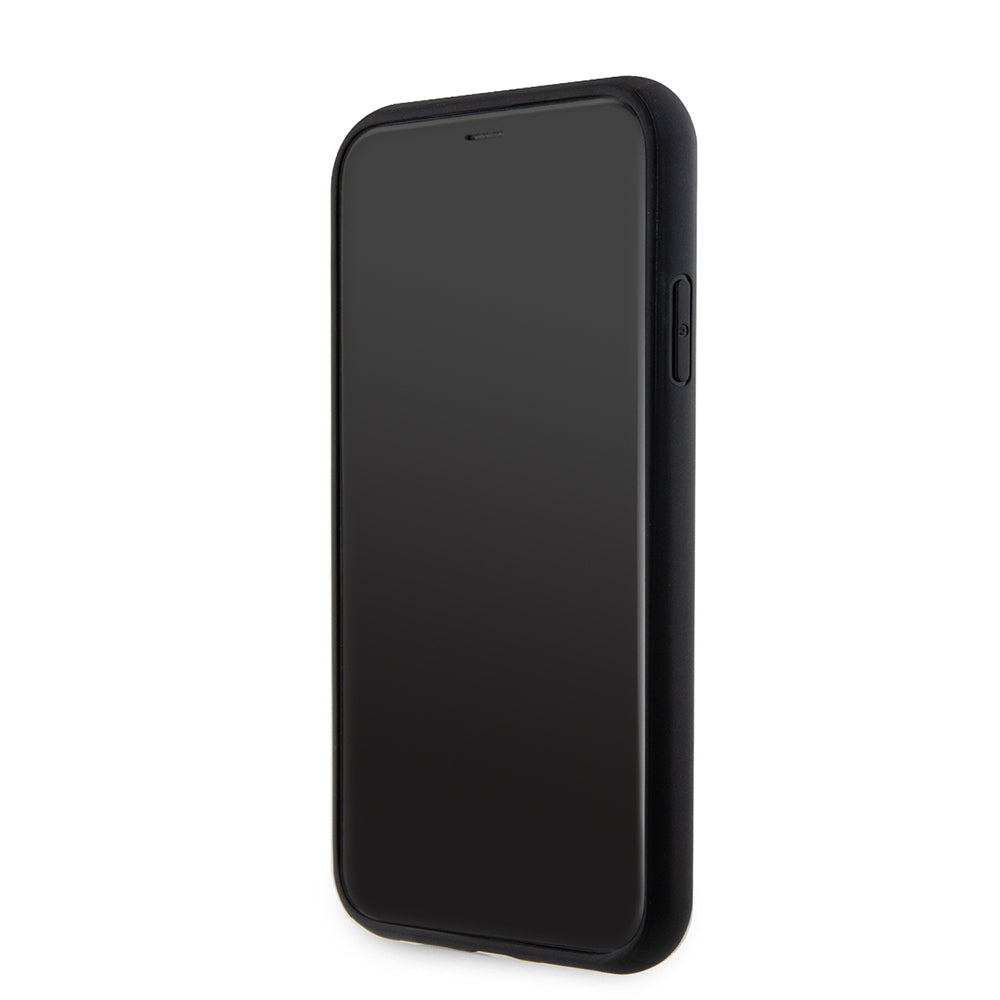 Guess iPhone 11 Orjinal Lisanslı M-safe Şarj Özellikli Yazı Logolu Saffiano Classic Kılıf