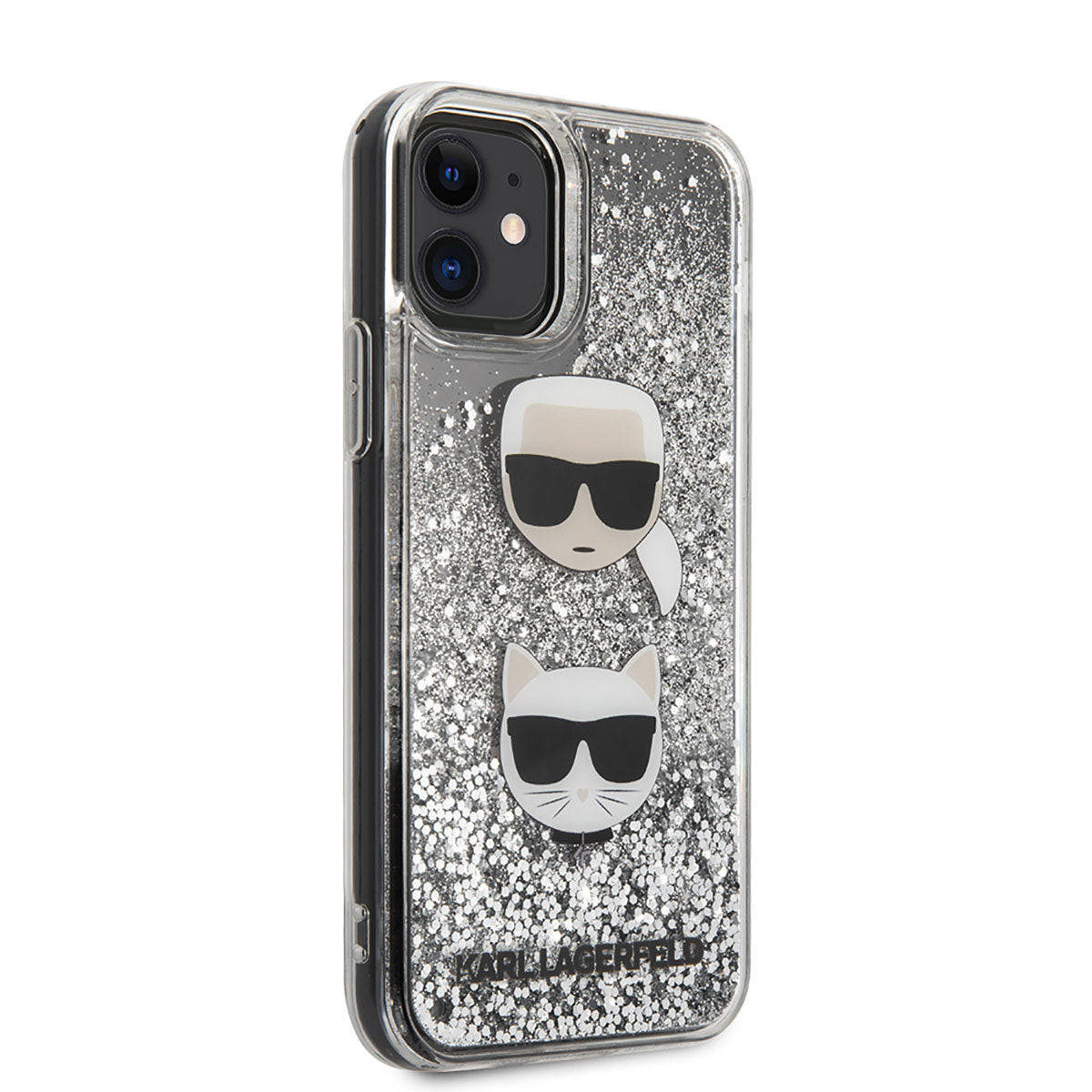 Karl Lagerfeld iPhone 11 Sıvılı Simli K&C Dizayn Telefon Kılıfı