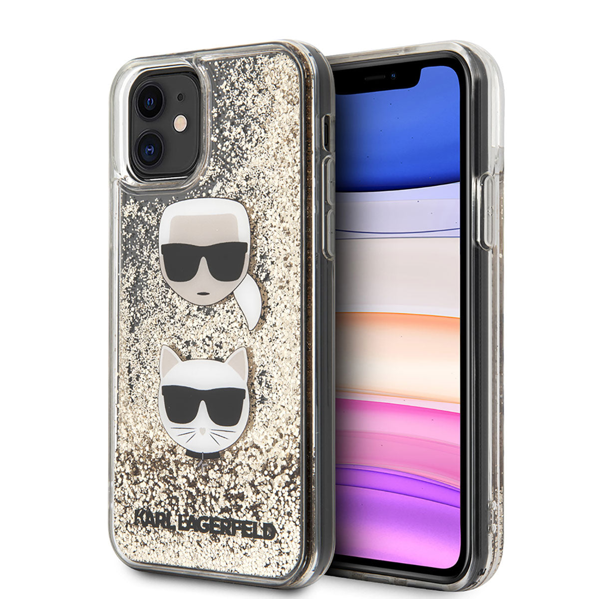 Karl Lagerfeld iPhone 11 Sıvılı Simli K&C Head Dizayn Telefon Kılıfı