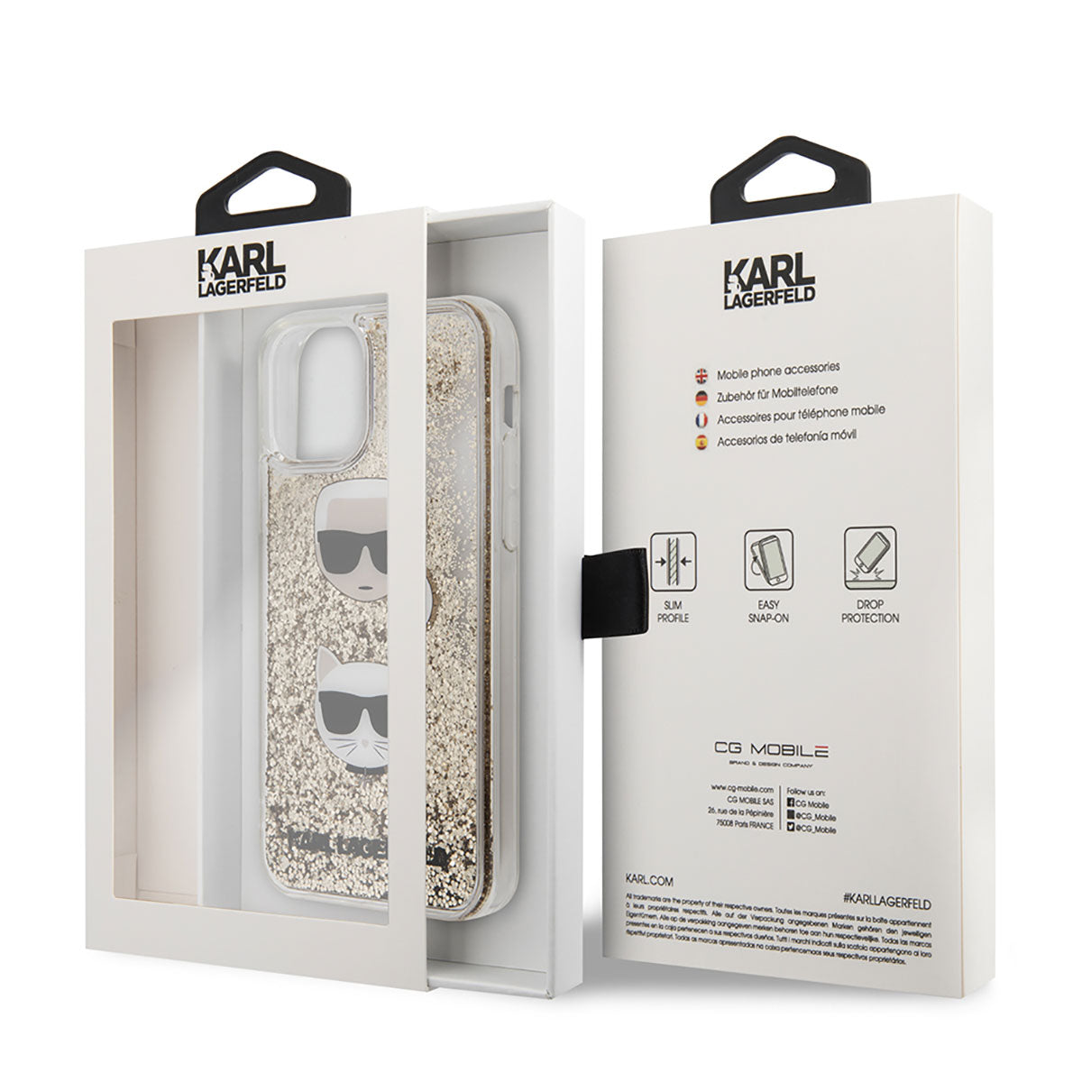 Karl Lagerfeld iPhone 11 Sıvılı Simli K&C Head Dizayn Telefon Kılıfı