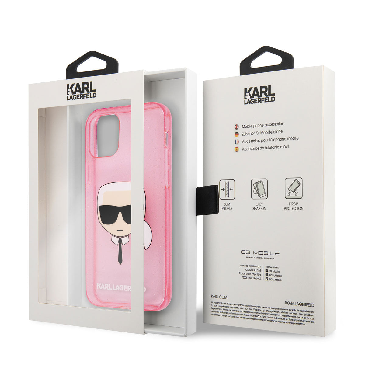 Karl Lagerfeld iPhone 11 Transparan Karl Head Dizayn Telefon Kılıfı