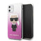 Karl Lagerfeld iPhone 11 Kılıf Yarı Transparan Karl Dizayn Telefon Kılıfı