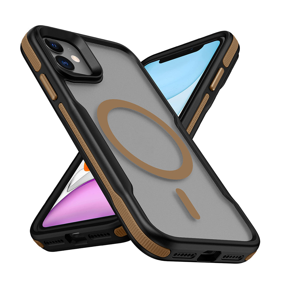 Cepax iPhone 11 M-safe Şarj Özellikli Renkli Kenar Airbag Şeritli Lamer Kılıf