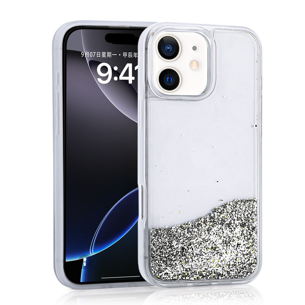 Cepax iPhone 11 Sıvılı Simli Şeffaf Arka Yüzey Keto Silikon Kılıf