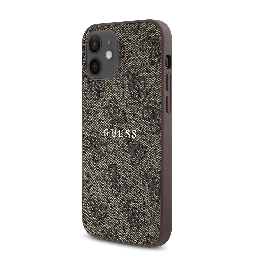 Guess iPhone 12 Orjinal Lisanslı M-safe Şarj Özellikli 4G Desen Yazı Logolu Kılıf