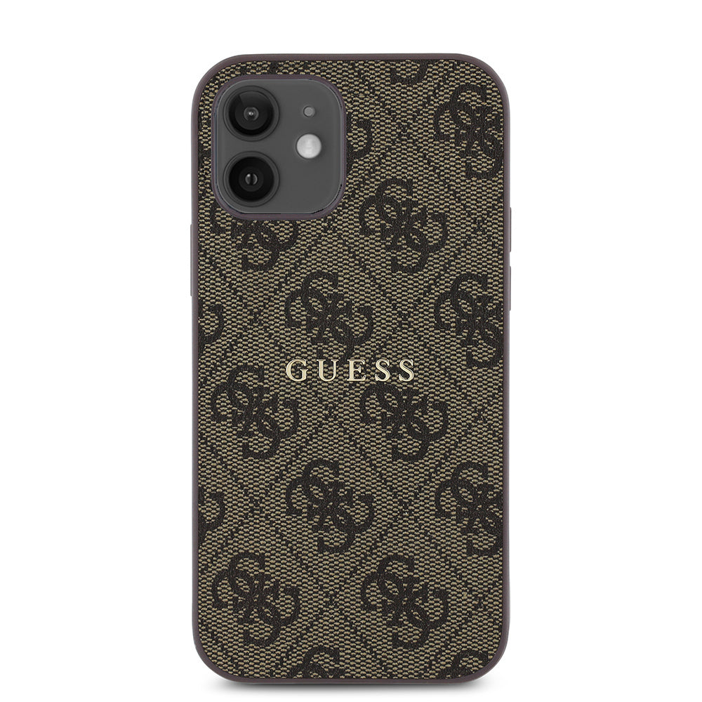 Guess iPhone 12 Orjinal Lisanslı M-safe Şarj Özellikli 4G Desen Yazı Logolu Kılıf