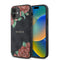 Guess iPhone 12 Orjinal Lisanslı M-safe Şarj Özellikli Gül Baskılı 4G Desenli Yazı Logolu Kılıf