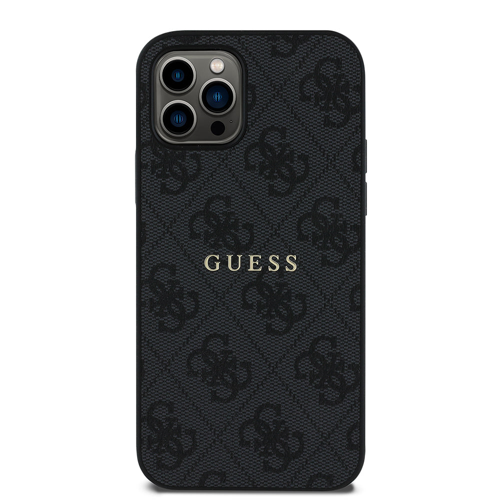 Guess iPhone 12 Pro Orjinal Lisanslı M-safe Şarj Özellikli 4G Desen Yazı Logolu Kılıf
