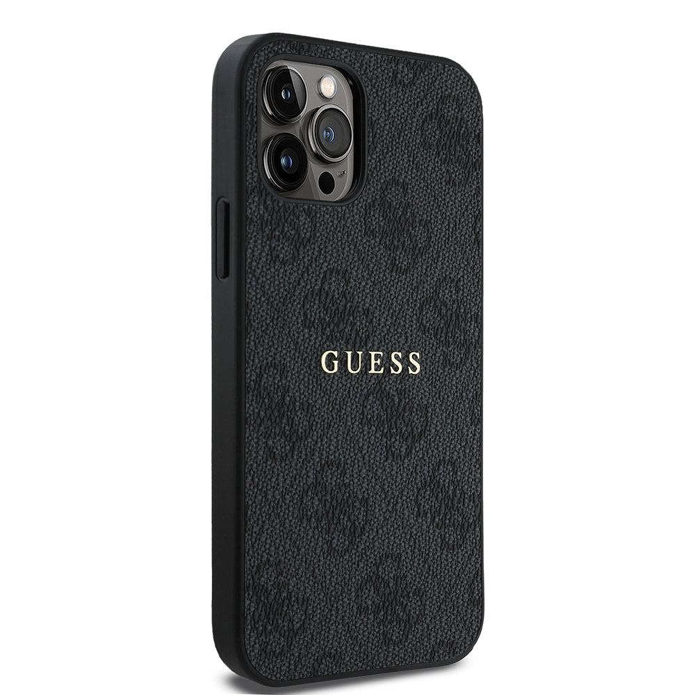 Guess iPhone 12 Pro Orjinal Lisanslı M-safe Şarj Özellikli 4G Desen Yazı Logolu Kılıf