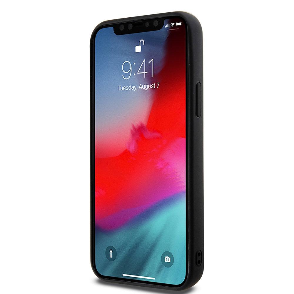 Guess iPhone 12 Pro Orjinal Lisanslı M-safe Şarj Özellikli Yazı Logolu Saffiano Classic Kılıf