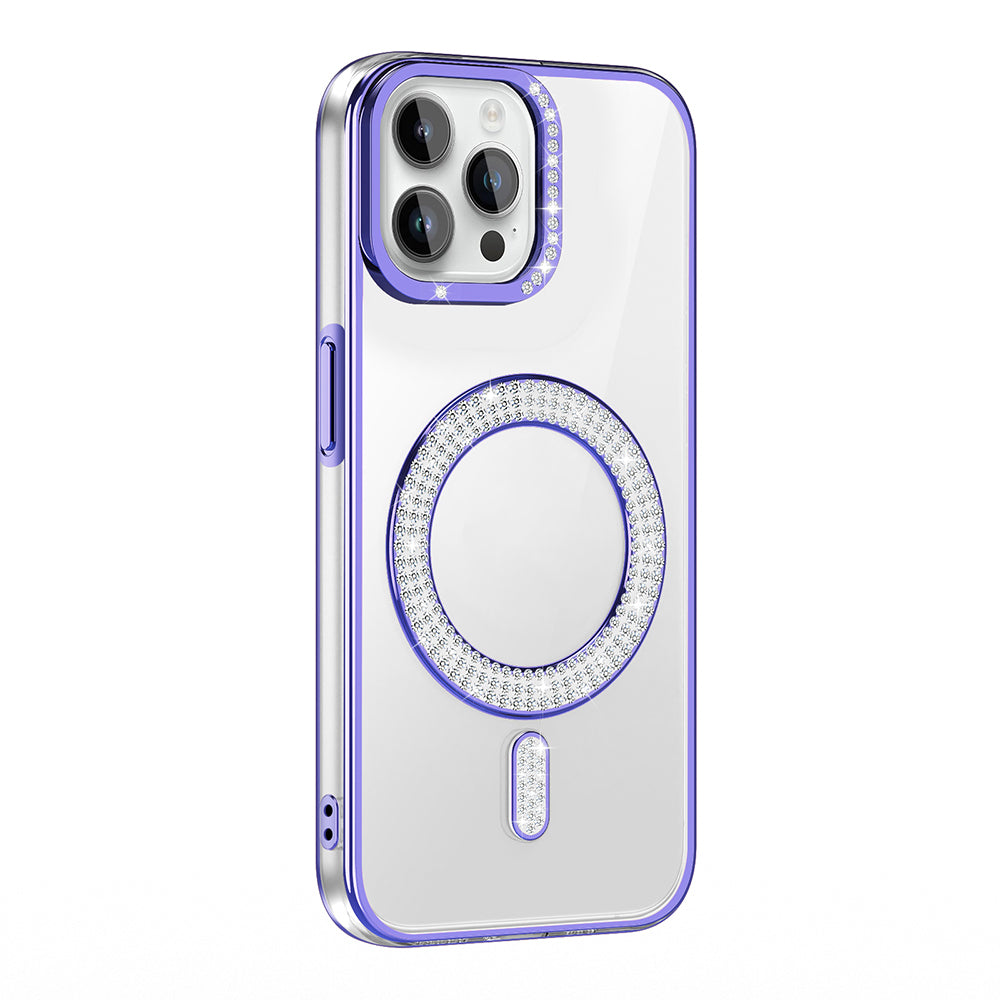 Cepax iPhone 12 Pro Pırlanta Taş Tasarımlı M-safe Şarj Özellikli Karetta Silikon Kılıf