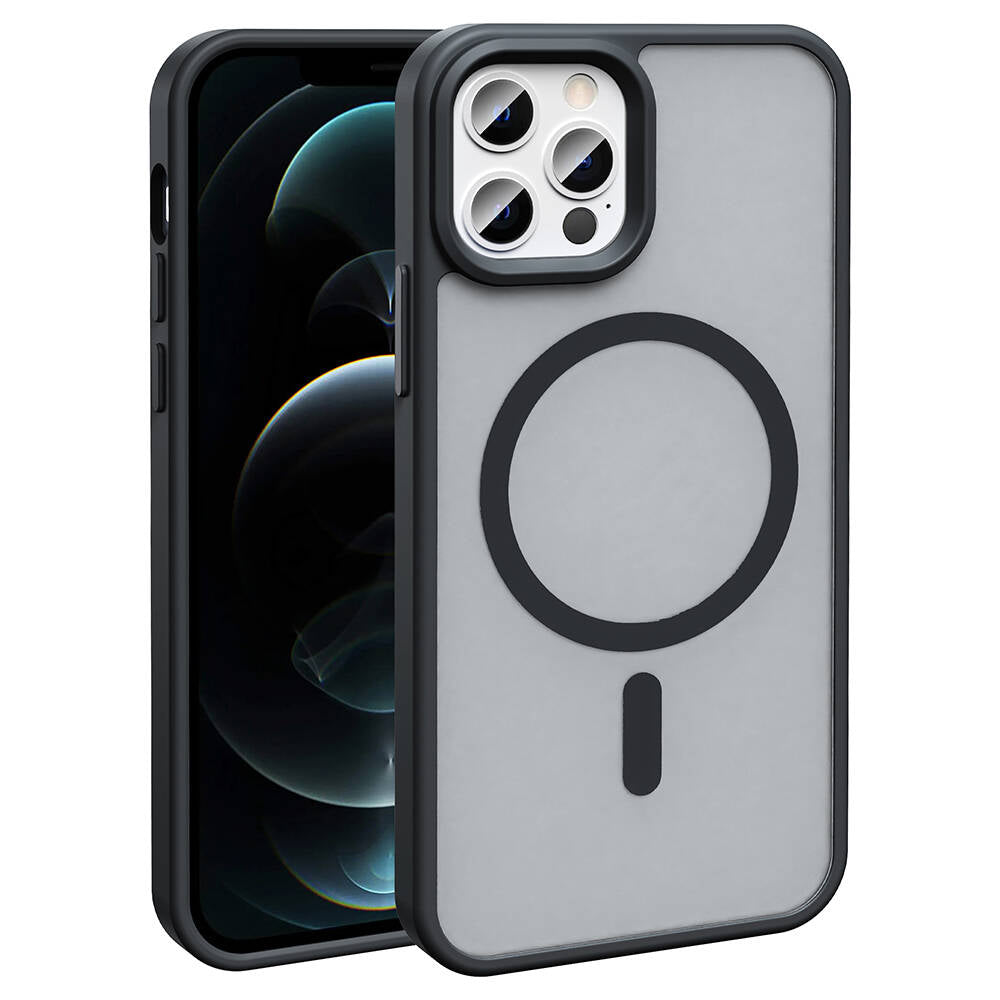 Cepax iPhone 12 Pro Max M-safe Şarj Özellikli Mat Arka Yüzey Sio Kılıf
