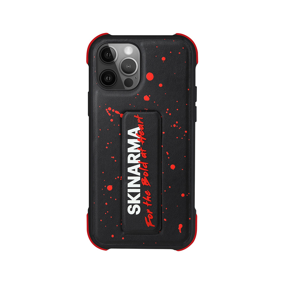 SkinArma iPhone 12 Pro Max Standlı Deri Görünümlü Funsha Telefon Kılıfı