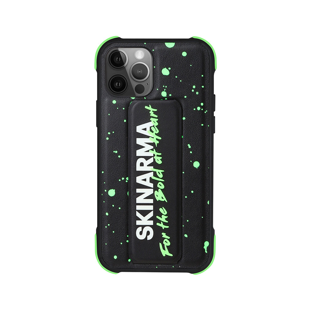 SkinArma iPhone 12 Pro Max Standlı Deri Görünümlü Funsha Telefon Kılıfı